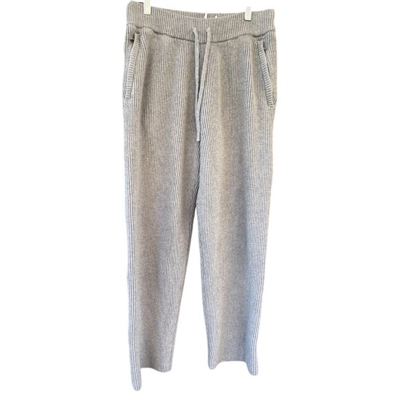 Alo Yoga Domain Rib Knit Sweatpant  Size Small Athletic Heather Grey - Picture 1 of 8